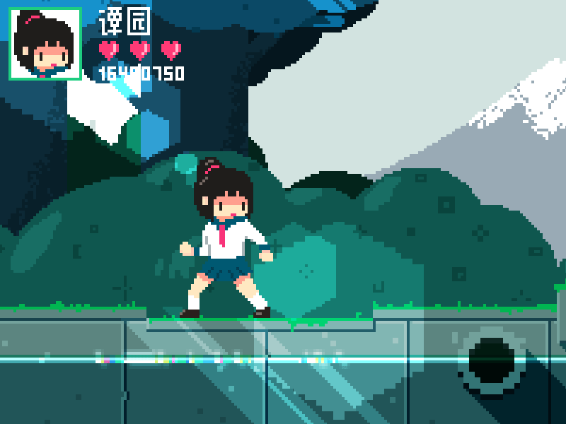 pixel game fight first game girl lagou monster nice pixel shot water