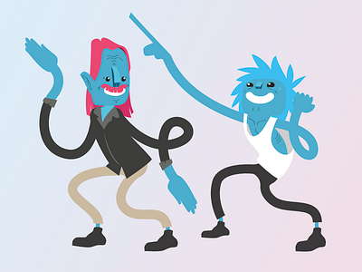 Funny Dancers 1 characters dancers funny illustration party rockers rocking