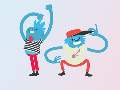 Funny Dancers 2 characters dancers funny illustration party rockers rocking