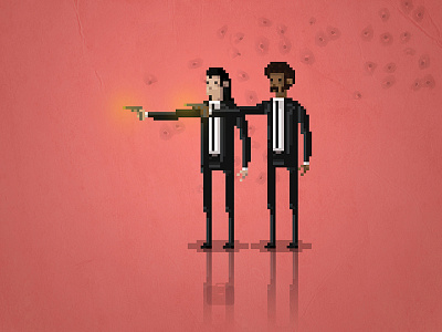 8-Bit Pulp Fiction 8 bit gaming hitman jackson movie pulp fiction retro tarantino travolta