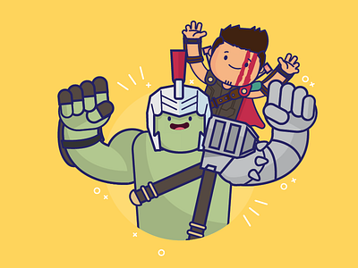 A friend from work comic comics hulk illustration marvel ragnarok thor vector