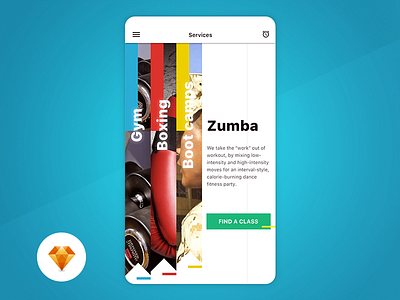Fitness Services - Day93 My UI/UX Free SketchApp Challenge app application day100 fitness free freebie mobile sketchapp