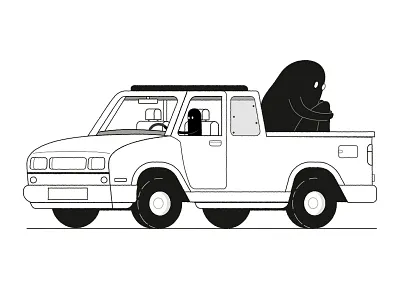 Picked Up blackandwhite car pickuptruck