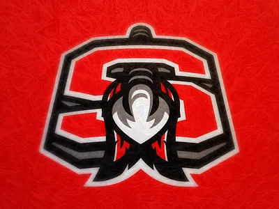S with Spear arrow head athletics extreme perspective feathers logo s school logo spear sports
