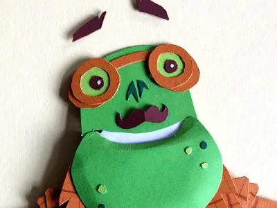 Mr Toad character design design illustration paper construction. paper craft