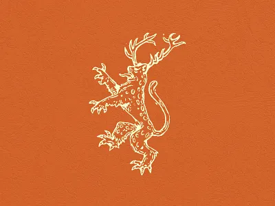 Leopard Stag antlers cheetah coat of arms cougar deer heraldry icon leopard stag