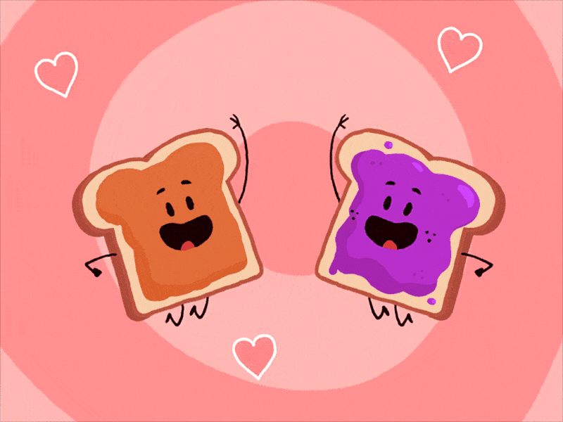 Slap Hands! 2d animation dance flat high five illustration jelly pbj peanut butter vector