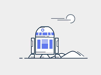 R2D2 icon illustration random simple