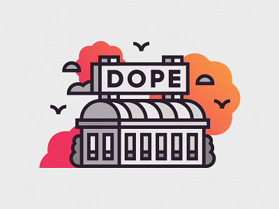 Promote Dope building city colour dope gradient line thick
