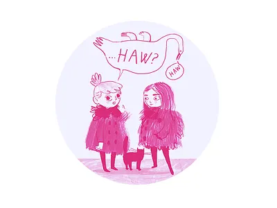 haw? haw cat girls haw swan talk bubble