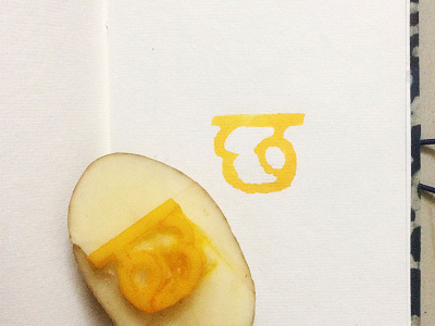 Chha छ 47daysofdevanagari 47daysofdevanagaritype devanagari handmade handmadestamp indianscript potato potatostamp stamp typechallenge typedesign