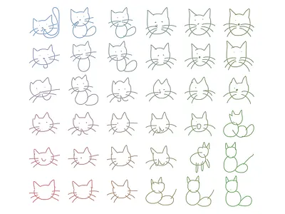 machine generated cats ai cats machine learning neural network polyline