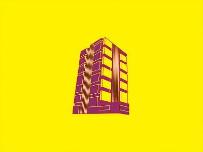 K2.0 Magazine Illustration architecture building editorial graphic icon illustration lines magazine print purple yellow