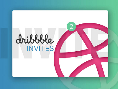 2 Invites design dribbble flat graphic design invite minimal two invitation