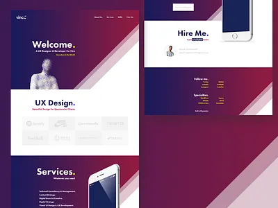 SINCE87 Ident Site bauhaus clean futura homepage matt litherland mattsince87 personal pink portfolio purple wip yellow