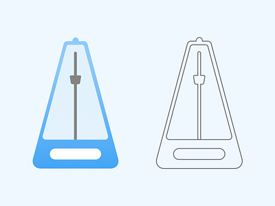 Metronome blue icons metronome music