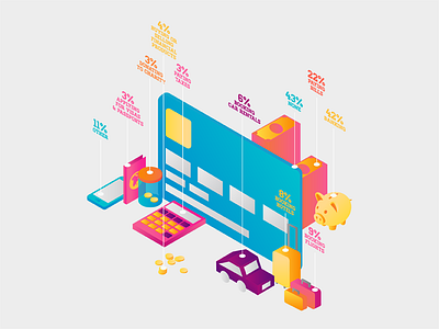 Mobile: Transactions graph isometric mobile phones