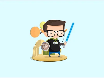 Geek diorama fantasy gamepad gaming geek glasses. tatooine laser light nerd sci fi star wars