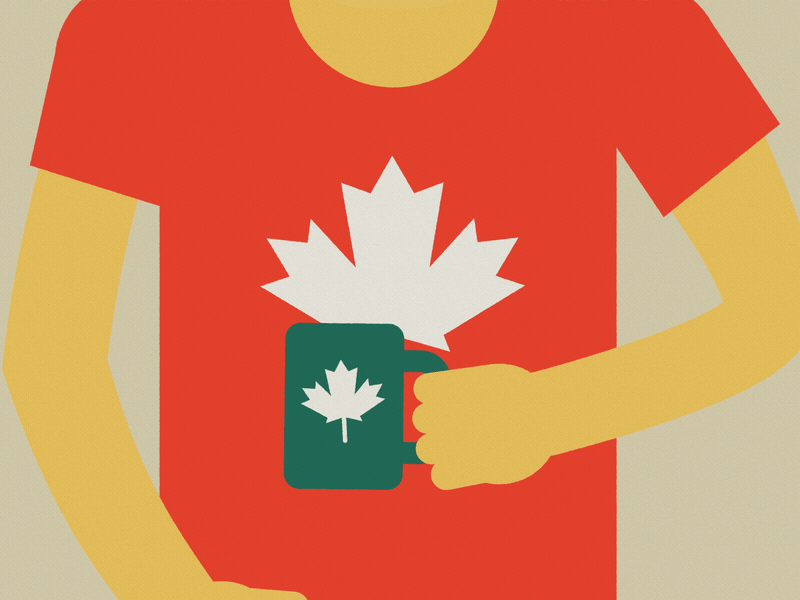 Cup Of Coffee, eh? 2d 3d type after effects animation canada cup illustration man mounty