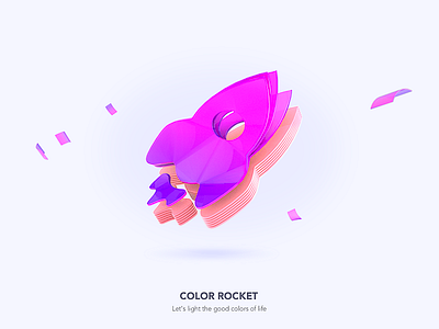 Color Rocket 3d ae animated c4d color fun here180 icon illustration isometric sport ui