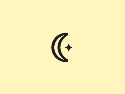 Half moon beauty half identity laconic logo mark minimalism moon simple star