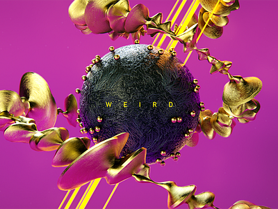 Weird 3d 3dart abstract bright c4d dailyrender everydays gold maxon octane particles render