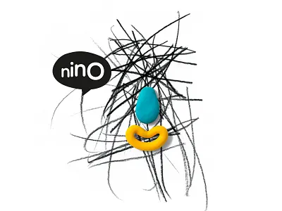 productvisuals vor NINO kreativ branddesign clay collage doodle drawing illustration kidsbrand pen productvisual scribble sketch