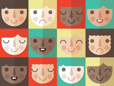 Hello! faces hello illustration vector
