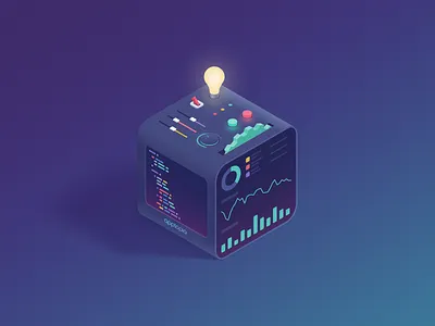 API Cube affinity designer api code dashboard data illustration isometric power settings