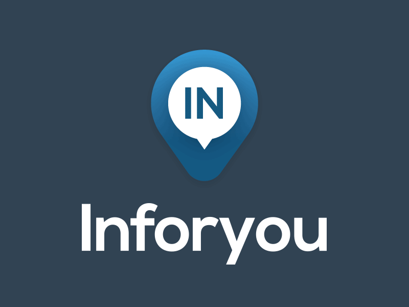 Inforyou logo animated blue brand branding circle construction gif grid information logo mark point