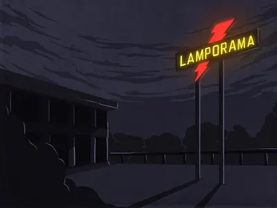 LAMPORAMA illustration lights moonlight neon night thunder