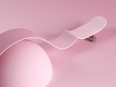 Skateboard 6 3d cgi illustration skateboard