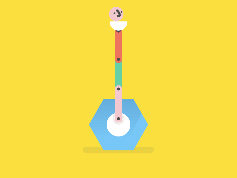 Silly robots No.23 2d character flat loop robot vector