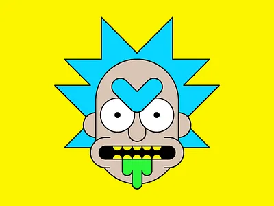 Angry Grandpa Rick angry cartoon character face illustration scientist