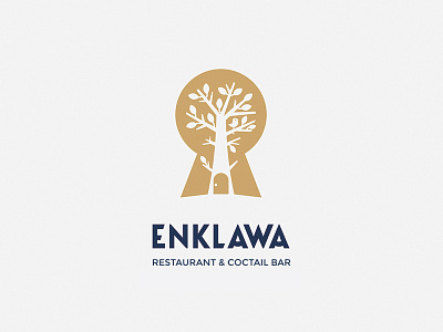 Enklawa - Restaurant Logo bird doors logo mystery restaurant tree