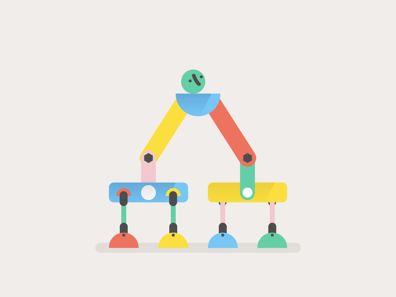 Silly robots No.24 2d character flat loop robot rubberhose2 vector