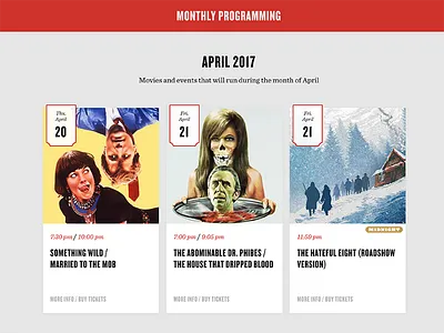 The New Bev Calendar calendar quentin tarantino ui card web design