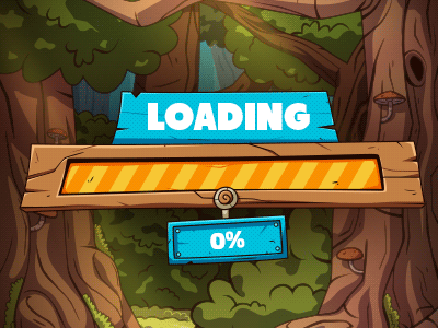 Wooden GUI - Loading Bar bar forest graphic gui interace loading plank screen user wood