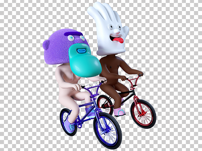 Nude Ride 3d beard bikes character hand