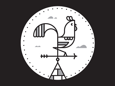 Weather Vane arrow bird cloud farm line rooster weather vane