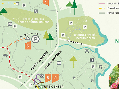 Springtime Warner Parks Map map design map illustration mapping trail map