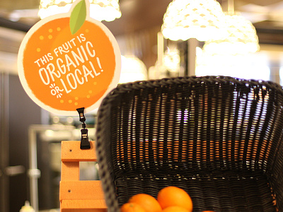 Organic Fruit Display die cut dining display fruit graphic design handlettering organic sign signage