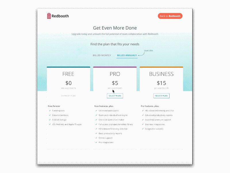 Pricing Page animaton pricing page ui ux