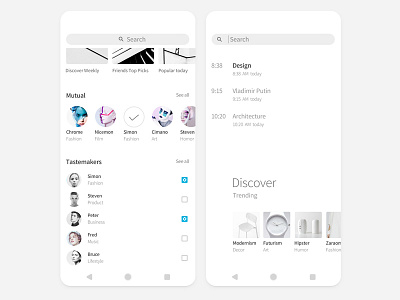 Alpha n°5 android assistant clean contemporary design experience interface minimal mobile modern ui user