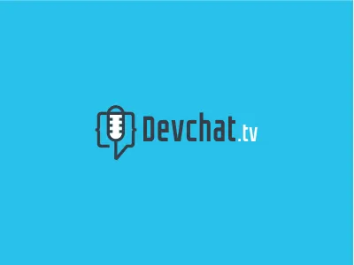 Devchat.tv flat icon logo design podcast programmer