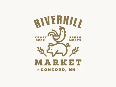 Riverhill chicken icon logo market pig wheat