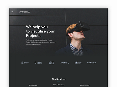 Landing Page augmented black homepage landing page reality ui ux web website