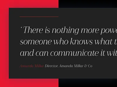 Amanda Millar & Co quote site typography ui