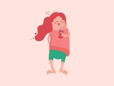 Coca 2d coca cola drink illustration red