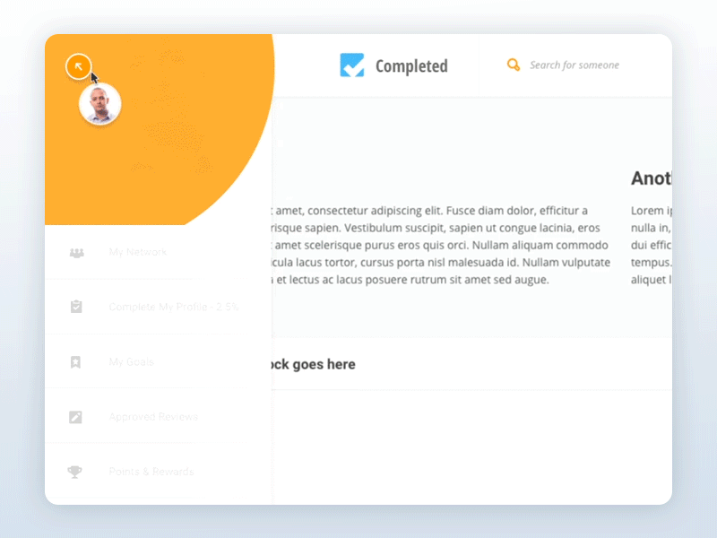 Sidebar Opening Animation animation completed.com gif redesign sidebar